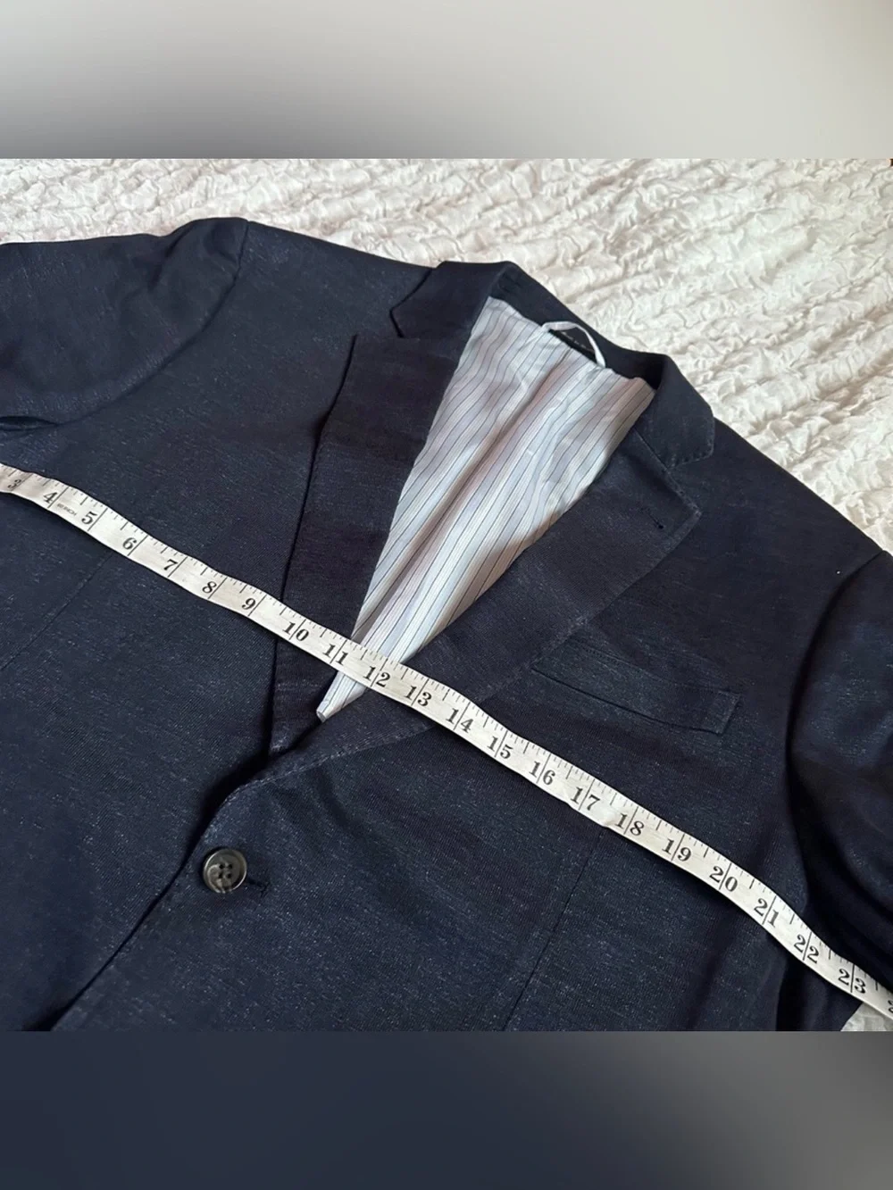Flynt Spicoli Linen Blend Unstructured Navy Sport Coat Mens 46R